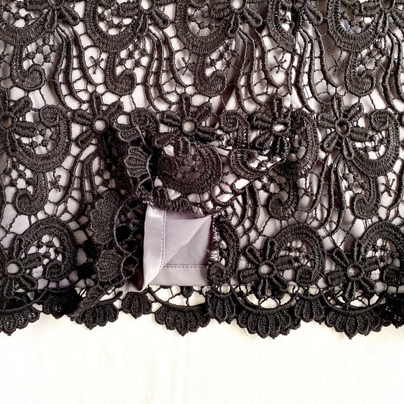 Vintage Ann Taylor Petite Elegant Black Lace Pencil Skirt - Picture 4 of 9